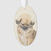 Pekingese schildering - Kute Original Dog Art Ornament (voorkant)