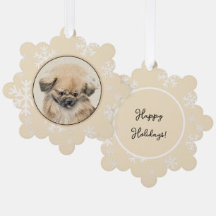 Pekingese schildering - Kute Original Dog Art Ornament Kaart