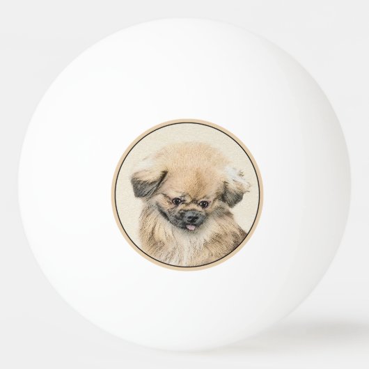 Pekingese schildering - Kute Original Dog Art Pingpongbal (Voorkant)