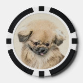 Pekingese schildering - Kute Original Dog Art Poker Chips (Voorkant)