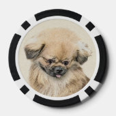 Pekingese schildering - Kute Original Dog Art Poker Chips (Achterkant)