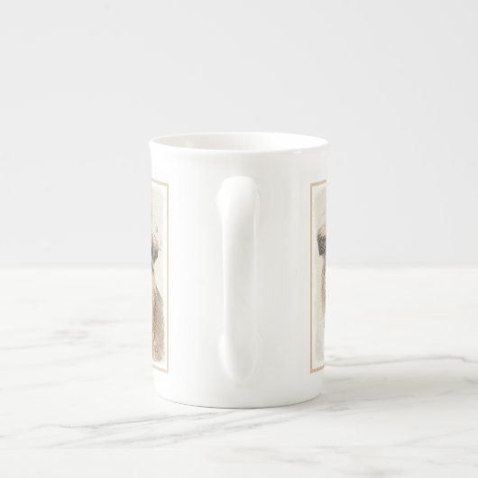 Pekingese schildering - Kute Original Dog Art Porselein Kop (Achterkant)