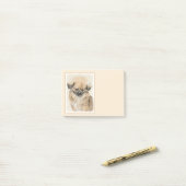 Pekingese schildering - Kute Original Dog Art Post-it® Notes (Op bureau)