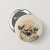 Pekingese schildering - Kute Original Dog Art Ronde Button 5,7 Cm (Voorkant /achterkant)