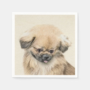Pekingese schildering - Kute Original Dog Art Servet