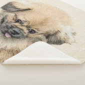 Pekingese schildering - Kute Original Dog Art Sherpa Deken (3/4)