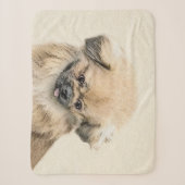 Pekingese schildering - Kute Original Dog Art Sherpa Deken (Voorkant)