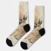 Pekingese schildering - Kute Original Dog Art Sokken (Links)