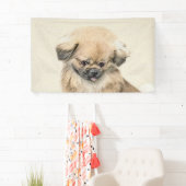 Pekingese schildering - Kute Original Dog Art Spandoek (Insitu)