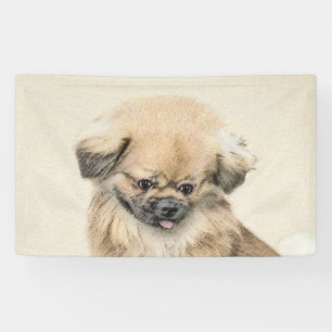 Pekingese schildering - Kute Original Dog Art Spandoek