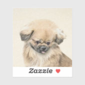 Pekingese schildering - Kute Original Dog Art Sticker (Vel)