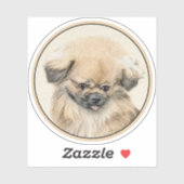 Pekingese schildering - Kute Original Dog Art Sticker (Vel)