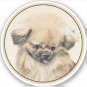 Pekingese schildering - Kute Original Dog Art Sticker (Voorkant)