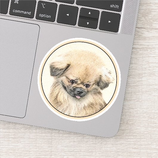 Pekingese schildering - Kute Original Dog Art Sticker (Detail)