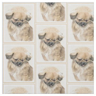 Pekingese schildering - Kute Original Dog Art Stof