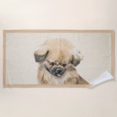 Pekingese schildering - Kute Original Dog Art Strandlaken (Voorkant)