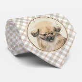 Pekingese schildering - Kute Original Dog Art Stropdas (Opgerold)