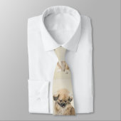 Pekingese schildering - Kute Original Dog Art Stropdas (Gebonden)