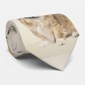 Pekingese schildering - Kute Original Dog Art Stropdas (Opgerold)