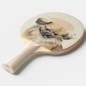 Pekingese schildering - Kute Original Dog Art Tafeltennisbatje (Voorkant Gekanteld)