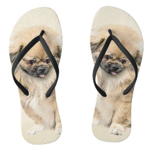 Pekingese schildering - Kute Original Dog Art Teenslippers
