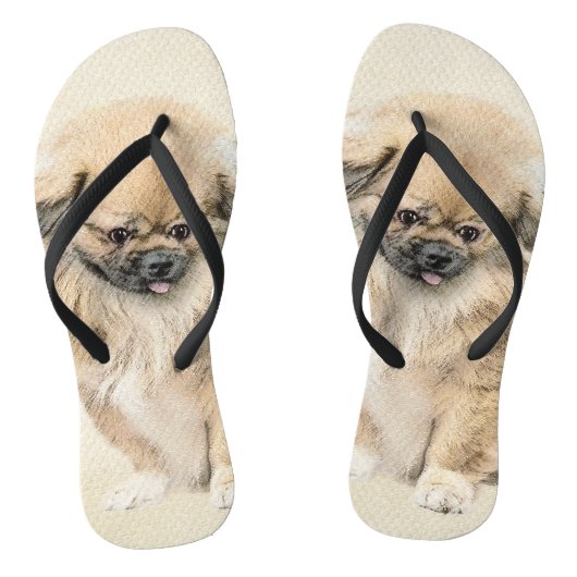 Pekingese schildering - Kute Original Dog Art Teenslippers (Voetbed)