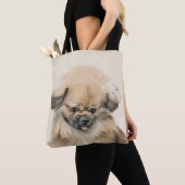 Pekingese schildering - Kute Original Dog Art Tote Bag (Dichtbij)
