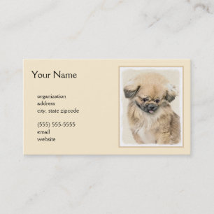 Pekingese schildering - Kute Original Dog Art Visitekaartje
