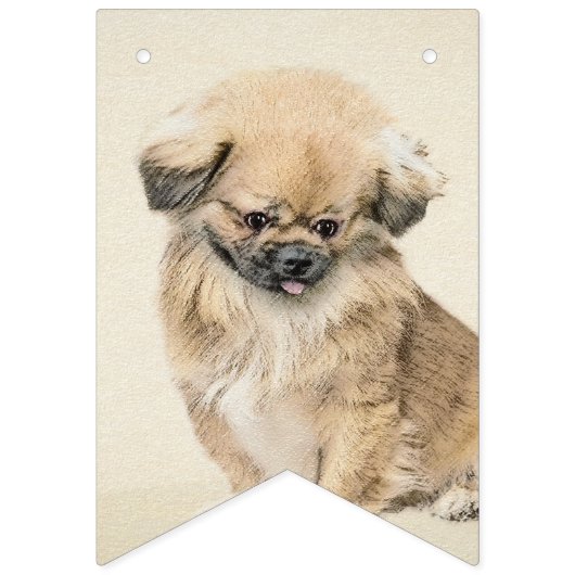 Pekingese schildering - Kute Original Dog Art Vlaggetjes (Eerste vlag)