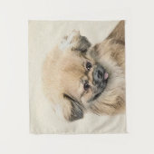 Pekingese schildering - Kute Original Dog Art Wandkleed (Voorkant)