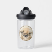 Pekingese schildering - Kute Original Dog Art Waterfles (Voorkant)
