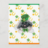 Pekingese Shamrock St. Patricks Day Feestdagenkaart (Voorkant)