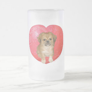 Pekingese / Shih Tzu Valentijnsdag Matglas Bierpul