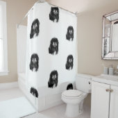 Pekingese Shower Curtain "Mork" Douchegordijn (In situ)