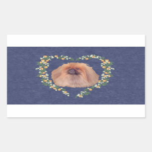 Pekingese Sinaasbloesem Rechthoekige Sticker