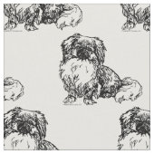  Pekingese Sketch Stof (Close Up)