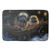 Pekingese Sneeuwslee Kerstdecoratie Badmat (Voorkant)