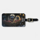 Pekingese Sneeuwslee Kerstdecoratie Bagagelabel (Voorkant horizontaal)