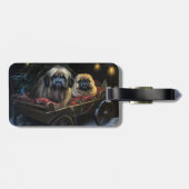 Pekingese Sneeuwslee Kerstdecoratie Bagagelabel (Achterkant horizontaal)