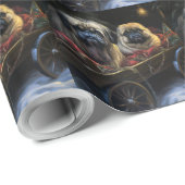 Pekingese Sneeuwslee Kerstdecoratie Cadeaupapier (Rol Hoek)