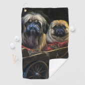 Pekingese Sneeuwslee Kerstdecoratie Golfhanddoek (Insitu)