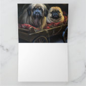Pekingese Sneeuwslee Kerstdecoratie Kaart (Binnen)