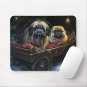 Pekingese Sneeuwslee Kerstdecoratie Muismat (Met muis)