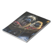 Pekingese Sneeuwslee Kerstdecoratie Notitieblok (Linkerzijde)