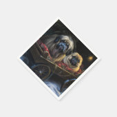 Pekingese Sneeuwslee Kerstdecoratie Servet (Hoek)
