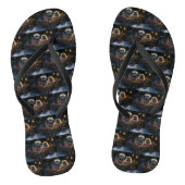 Pekingese Sneeuwslee Kerstdecoratie Teenslippers (Voetbed)