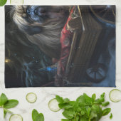 Pekingese Sneeuwslee Kerstdecoratie Theedoek (Gevouwen)