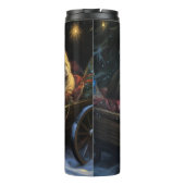 Pekingese Sneeuwslee Kerstdecoratie Thermosbeker (Achterkant)