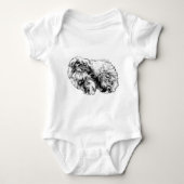 Pekingese Speelgoed Dog Illustratie Romper (Voorkant)