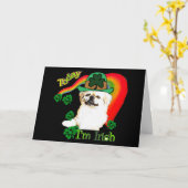 Pekingese St. Patrick's Day Kaart (Gele Bloem)